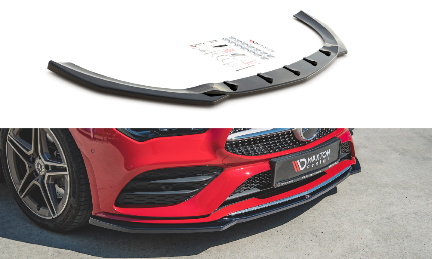 Voorspoiler Mercedes CLA AMG-Line C118 Maxton Design glans zwart