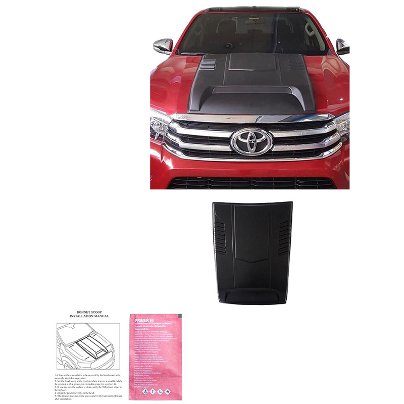 Écope de capot sur mesure pour Toyota Hilux 8ème Gen. 2015-2020 - Noir mat