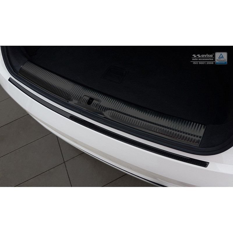 Protection de seuil arrière carboné sur mesure pour Audi Q3 2011-2015 & 2015- Carboné noir