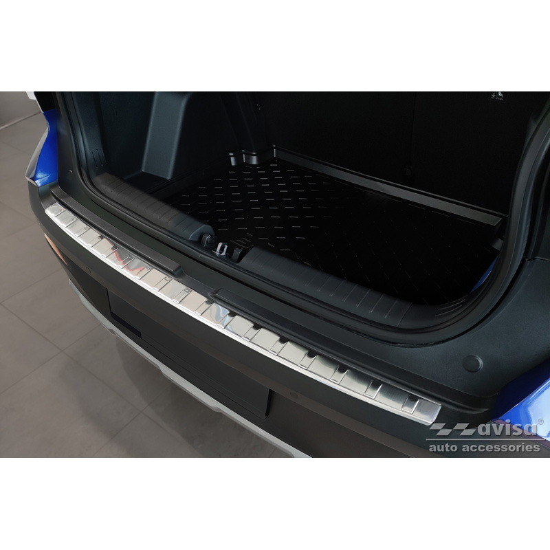 Protection de seuil arrière inox sur mesure pour Hyundai Bayon 2021- 'Ribs'