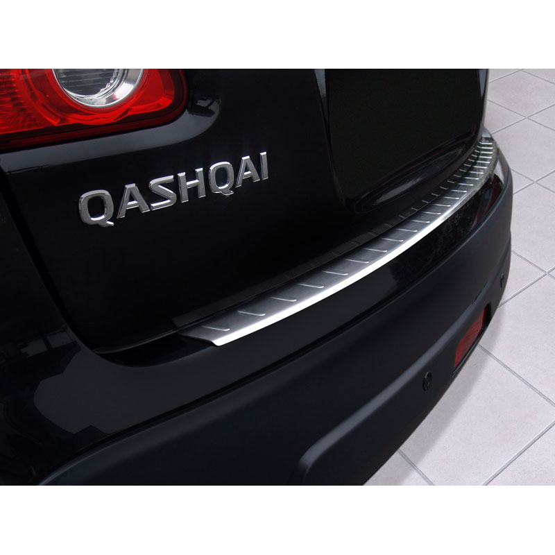 Protection de seuil arrière inox sur mesure pour Nissan Qashqai 2007-2013 'Ribs'