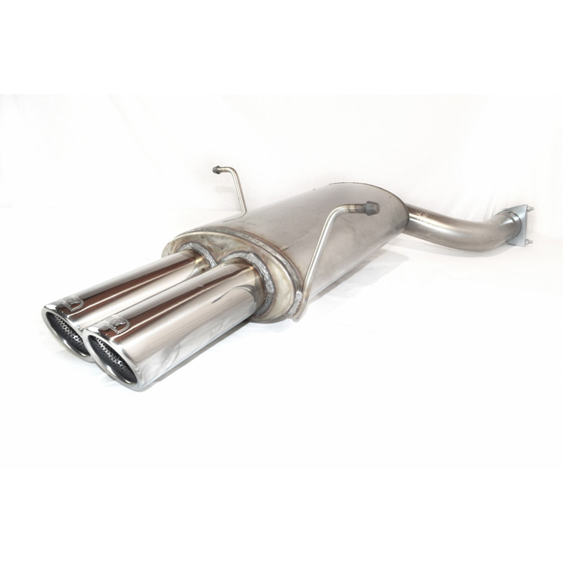 Échappement inoxydable sur mesure pour BMW E46 6-Cylindre Sedan/Coupe/Touring 320i 110kW/323i 125kW/328i 142kW 1998-2005 (avec 1 connection) 2x 70mm