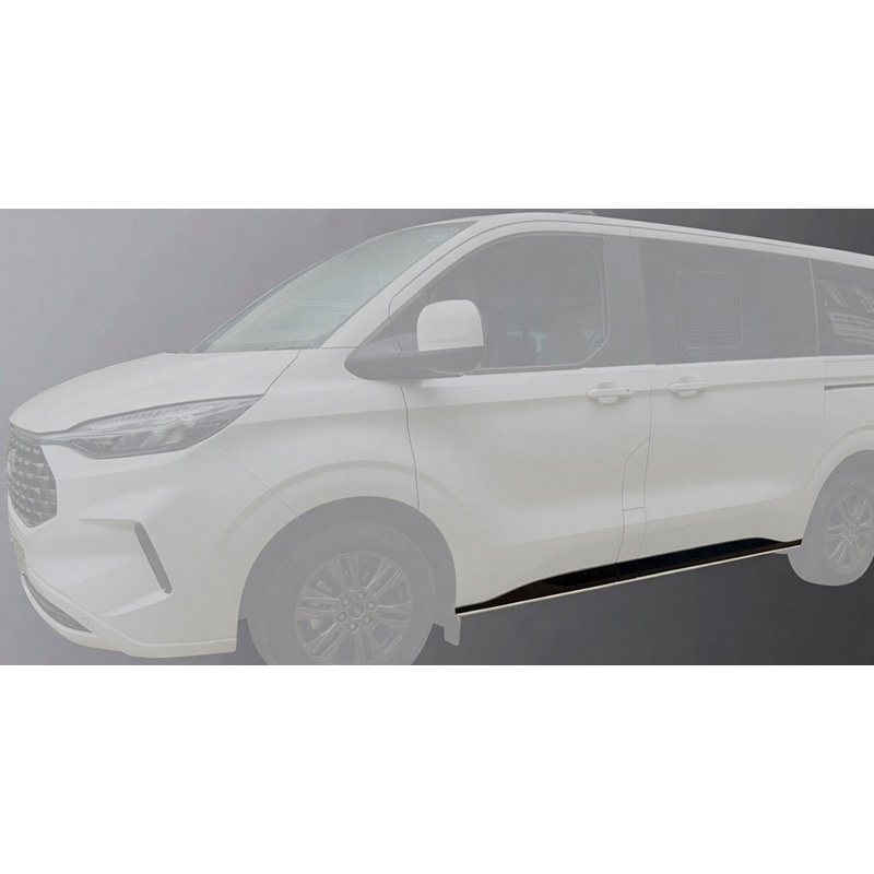 RGM Set Couvres de chassis latérales sur mesure pour Volkswagen Transporter T7 2024- & Ford Transit/Tourneo Custom 2023- empattement court - Noir brillant