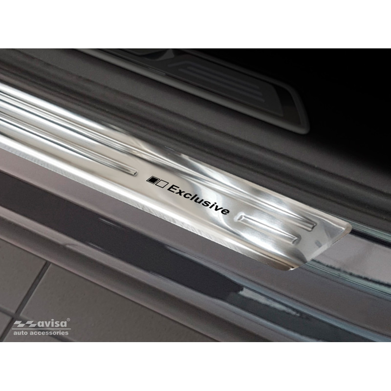 Seuils de portes inoxydable sur mesure pour Volkswagen Touareg (CR7) 2018- Incl. Facelift - 'Exclusive' - 4-pièces