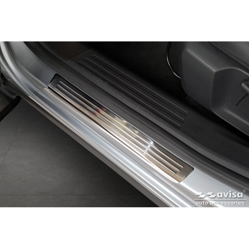 Seuils de portes inoxydable sur mesure pour Citroën C4 III 2020- & C4 X 2022- 'Lines' - 4-pièces