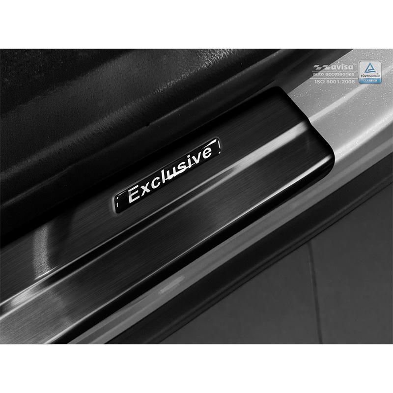 Seuils de portes inoxydable noir sur mesure pour Toyota C-HR 2016-2019 & FL 2019-2023 & RAV4 IV FL 2016-2018 & Lexus NX 2014-2021 - 'Exclusive' - 4-pièces