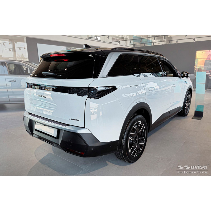 Avisa Protection de seuil arrière inox sur mesure pour Peugeot 5008 III 2024- 'Ribs'