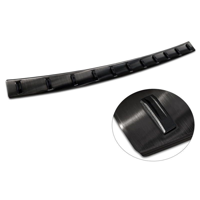 Protection de seuil arrière inox noir sur mesure pour Volkswagen Transporter T5 2003-2015 incl. Multivan/Caravelle 'STRONG EDITION'