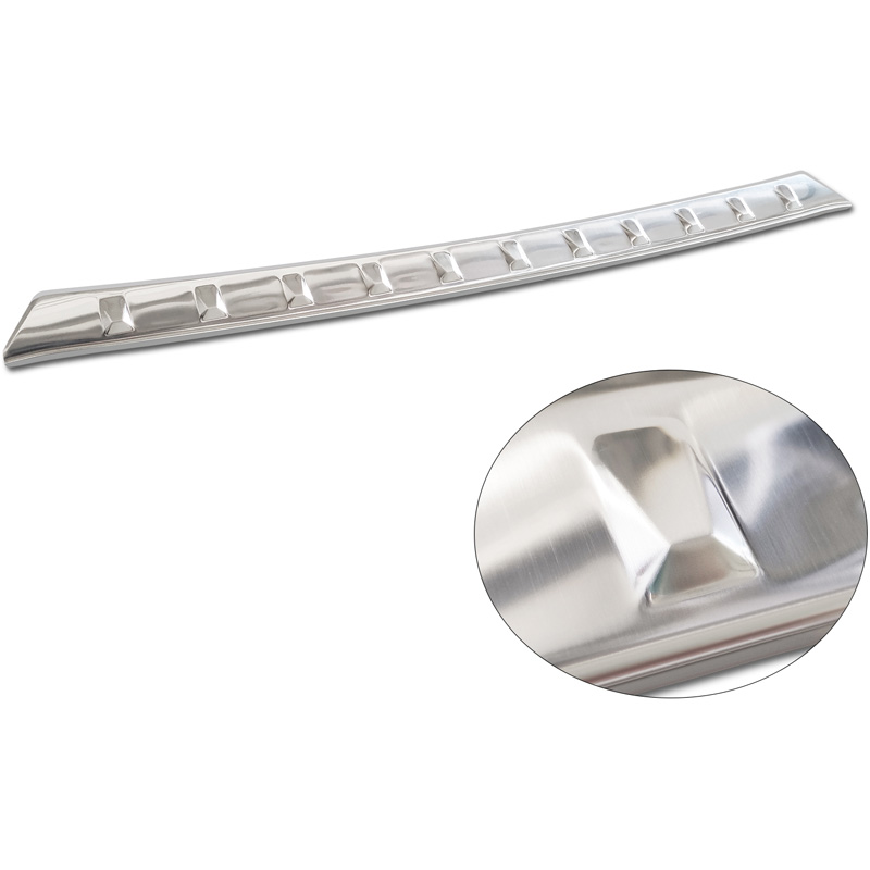Protection de seuil arrière inox sur mesure pour Opel Grandland X Facelift 2021- 'Ribs'