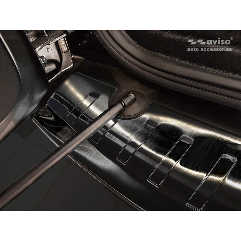Protection de seuil arrière inox noir sur mesure pour Ford Ecosport II Facelift 2017- incl. ST-Line 'Ribs'