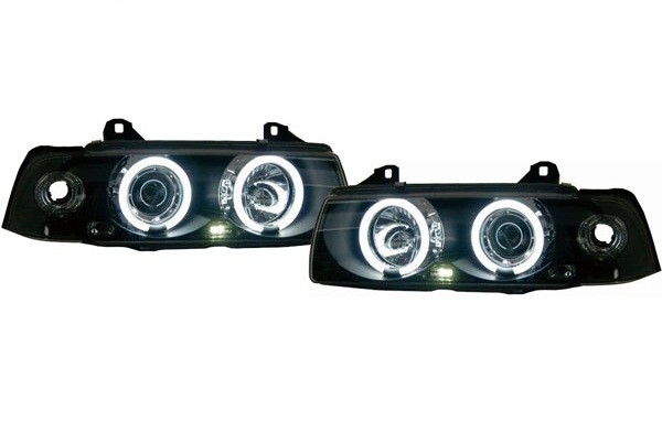 Phares BMW E36 4drs Angel Eyes Ice CCFL