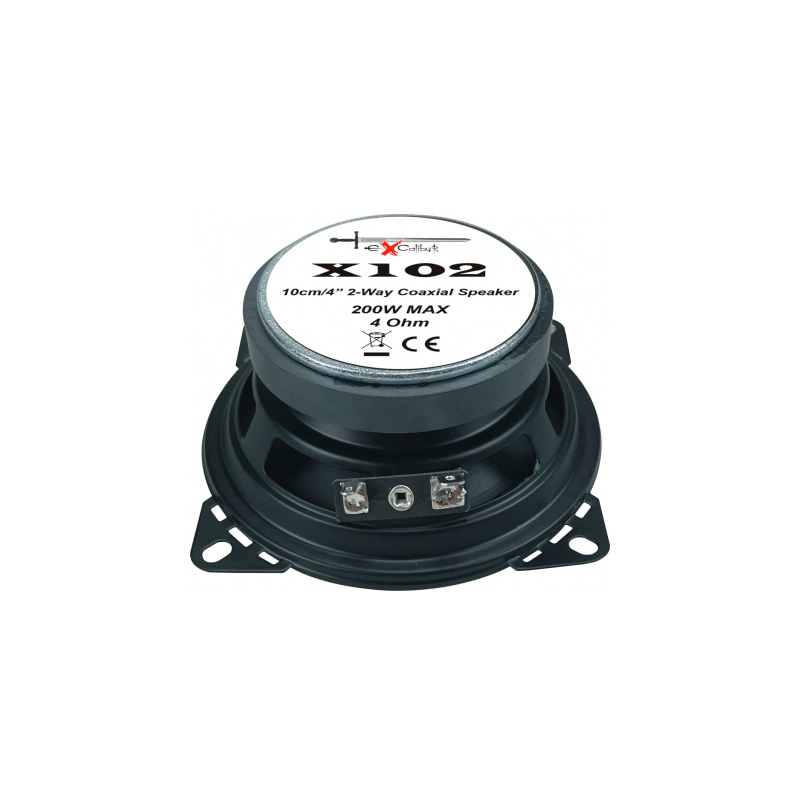 Excalibur X102 - 4'' (10cm) 2-voies Coaxial 200W Haut-parleurs de voiture