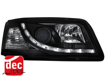 Headlights fits VW T5 03-09 Devil Eyes Dlite LED Black