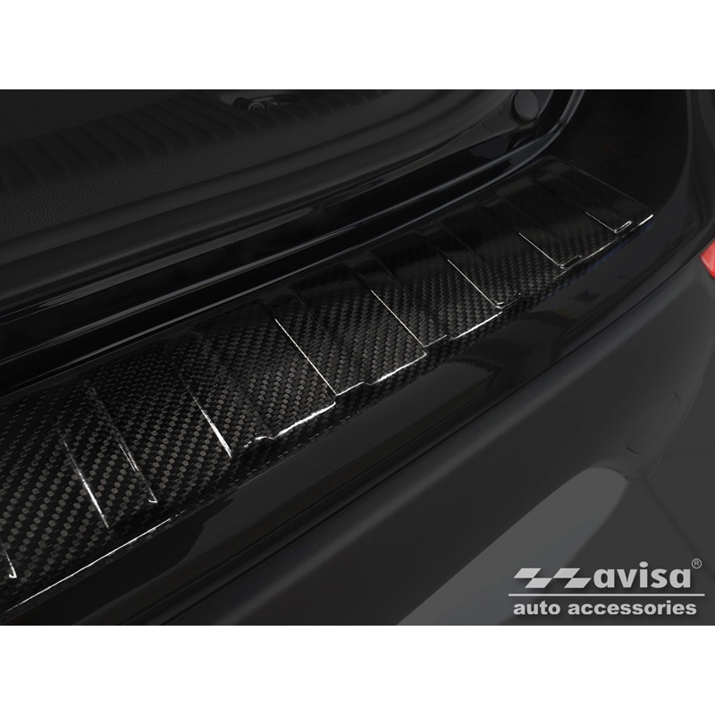 Protection de seuil arrière carboné 3D sur mesure pour Opel Mokka X Facelift 2016-2020 'Ribs'