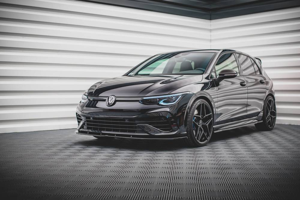 Voorspoiler V.1 Volkswagen Golf 8 R Maxton Glans Zwart