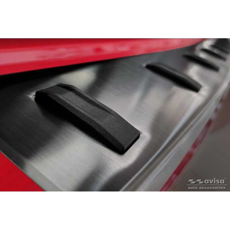 Protection de seuil arrière inox noir sur mesure pour Volkswagen Passat Variant 2014-2019 & Facelift 2019-2023 (incl. R-Line/Alltrack) 'STRONG EDITION'