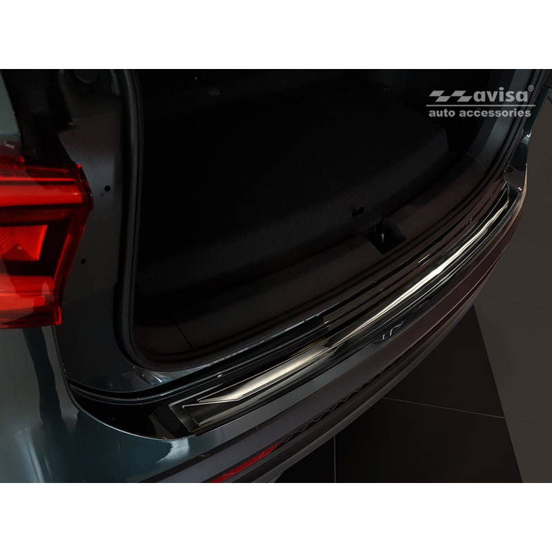 Protection de seuil arrière inox noir sur mesure pour Seat Tarraco 2019-