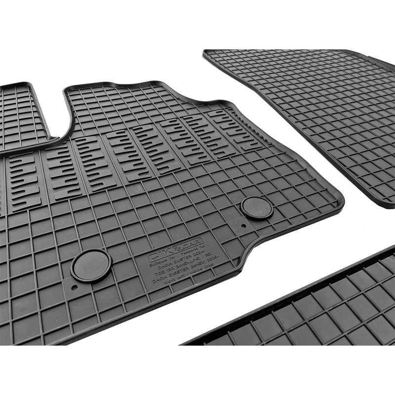 CIKCAR Set tapis de caoutchouc sur mesure pour Dacia Bigster Mild Hybrid 2024- (4-pièces + points de fixage)