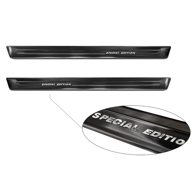 Seuils de portes inoxydable noir sur mesure pour Subaru Forester (SK) 2018-2024 - 'Special Edition' - 4-pièces