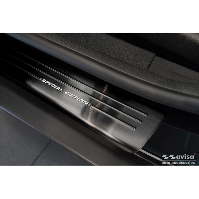 Seuils de portes inox noir sur mesure pour Ford EcoSport Facelift 2017- - 'Special Edition' - 4-pièces