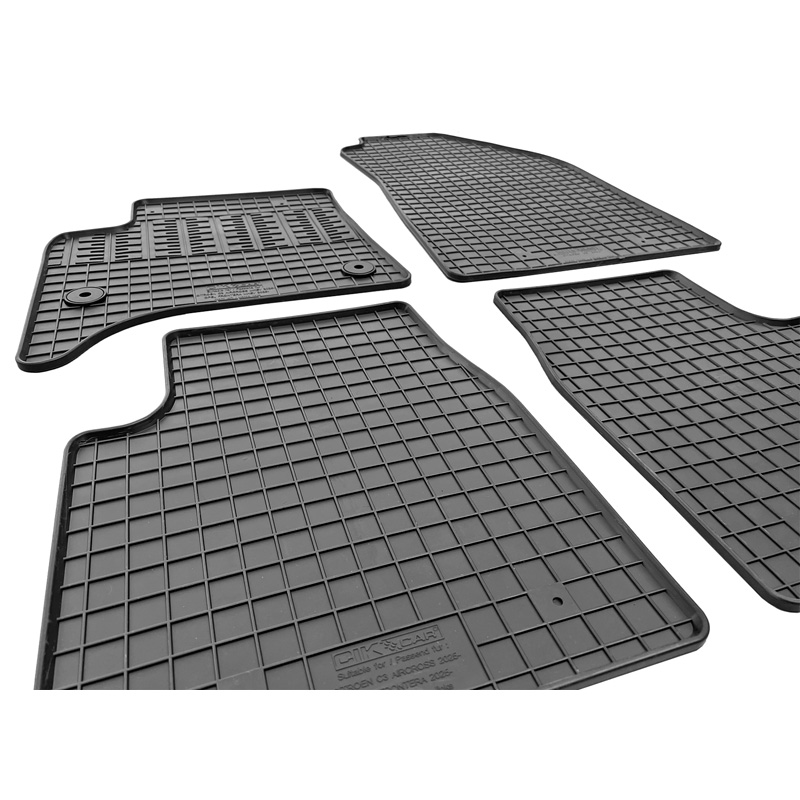 CIKCAR Set tapis de caoutchouc sur mesure pour Opel Frontera / Citroën C3 Aircross 2024- (MHEV) (4-pièces + points de fixage)