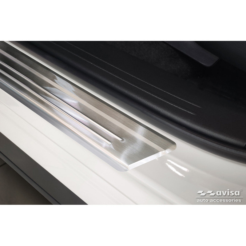Seuils de portes inoxydable sur mesure pour Mazda CX-60 (KH) 2022- - 'Lines' - 4-pièces