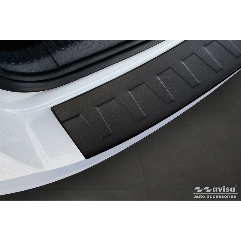 Protection de seuil arrière inox noir mat sur mesure pour Skoda Octavia Combi RS (5E5) 2013-2017 & FL 2017-2020 'Ribs'