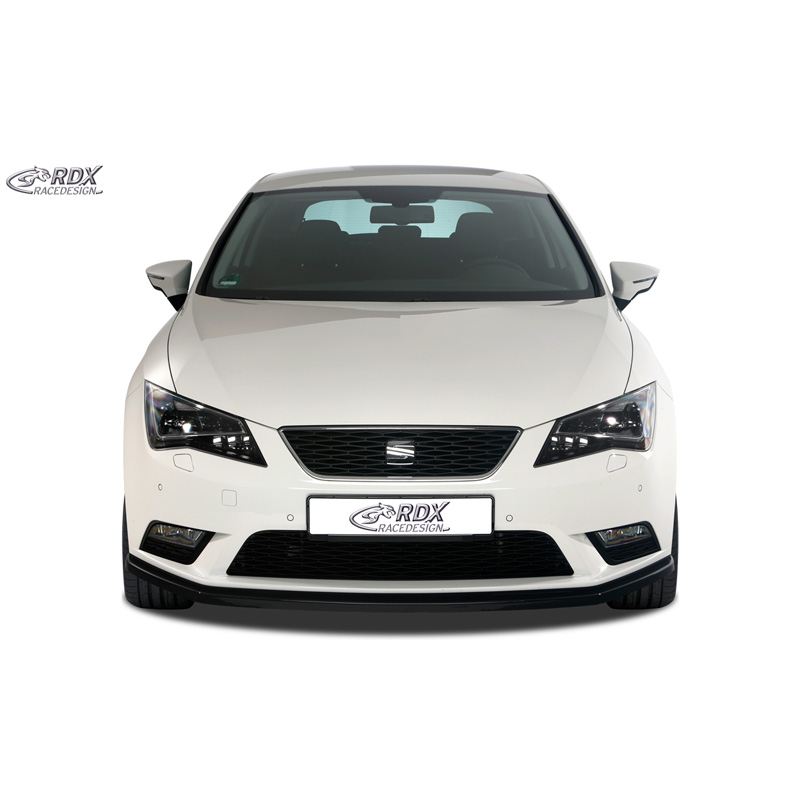 Spoiler avant sur mesure pour Seat Leon 5F SC/5-portes/ST 2013-2017 excl. FR/Cupra (ABS noir luisant)