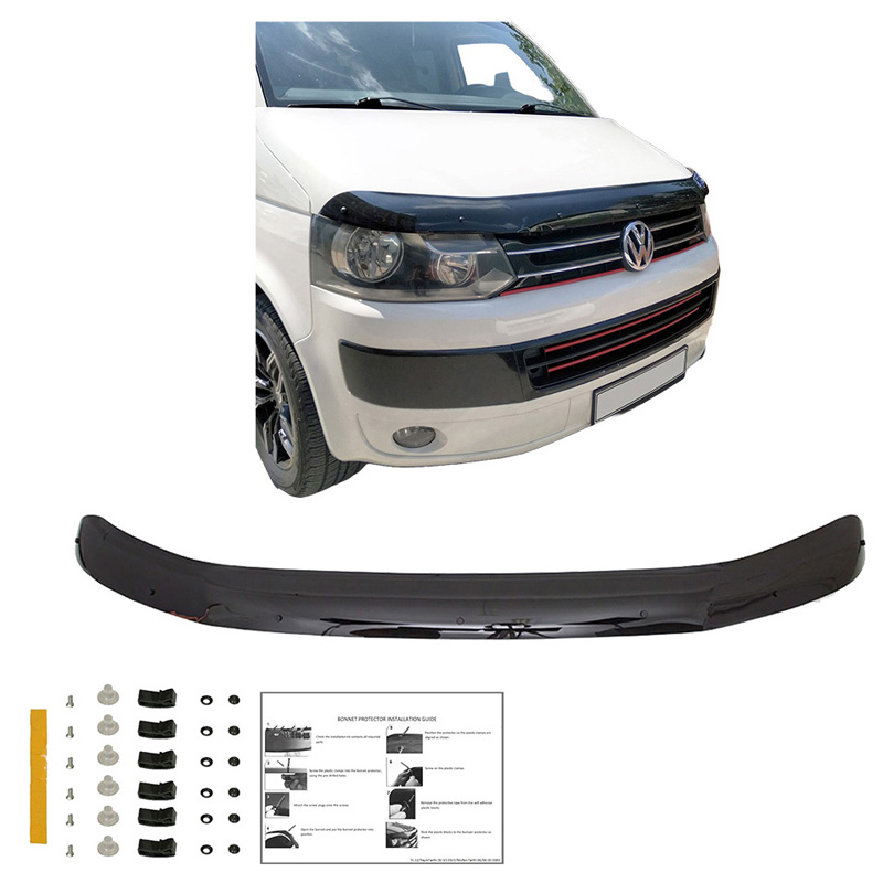 Protection du capot sur mesure pour Volkswagen Transporter T5.1 2010-2015 - Noir brillant