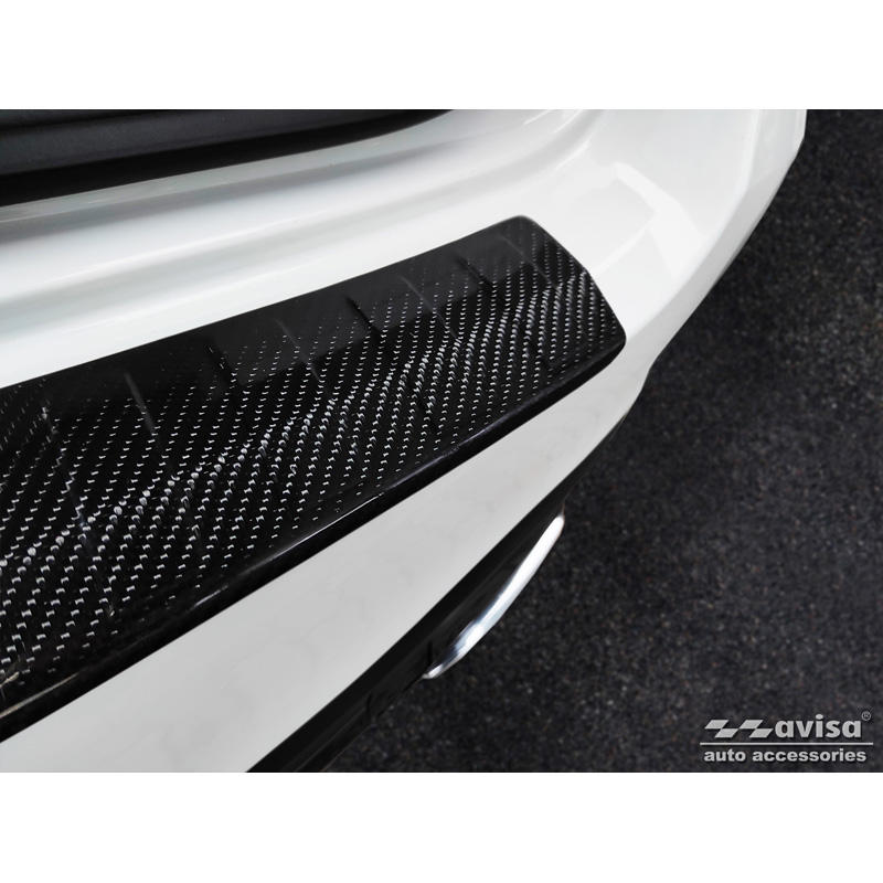 Protection de seuil arrière carboné 3D sur mesure pour Mercedes GLS (X167) 2019-2023 & FL 2023- 'Ribs'