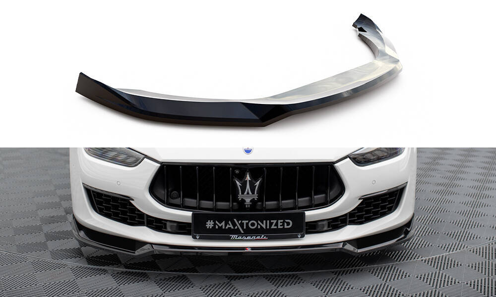 Voorspoiler V.1 Maserati Ghibli Mk3 FL Maxton Glans Zwart