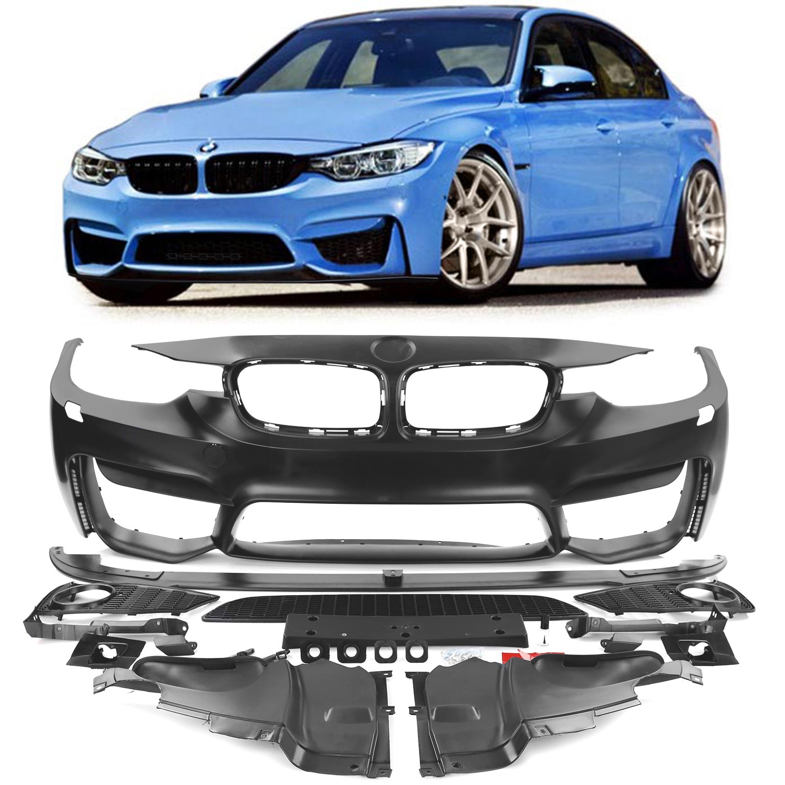 Grill Nieren BMW 3 Serie F30 Zwart mat