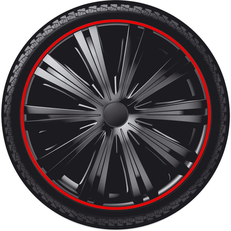 Jeu d'enjoliveurs Giga R 15-inch noir/rouge