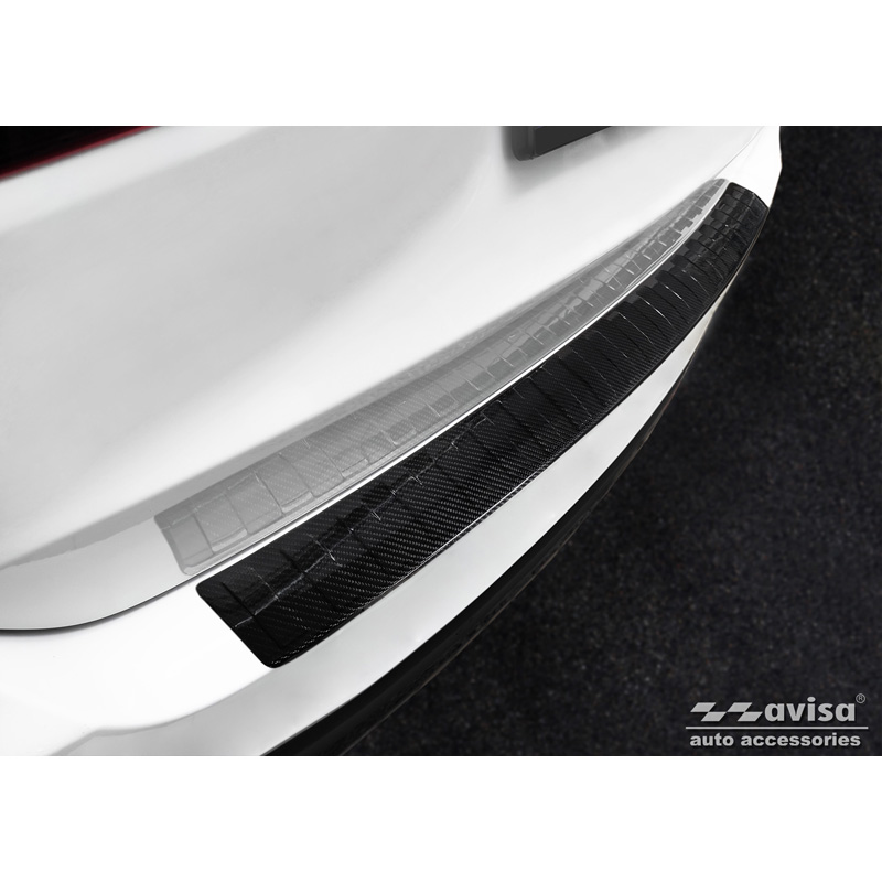 Protection de seuil arrière carboné 3D sur mesure pour Mercedes GLS (X167) 2019-2023 & FL 2023- 'Ribs'
