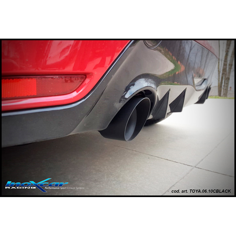 100% Inox Échappement Double sur mesure pour Toyota GR Yaris 1.6 (261cv) 2020- Ø65mm Droite/Gauche 100mm Racing Ceramic Black