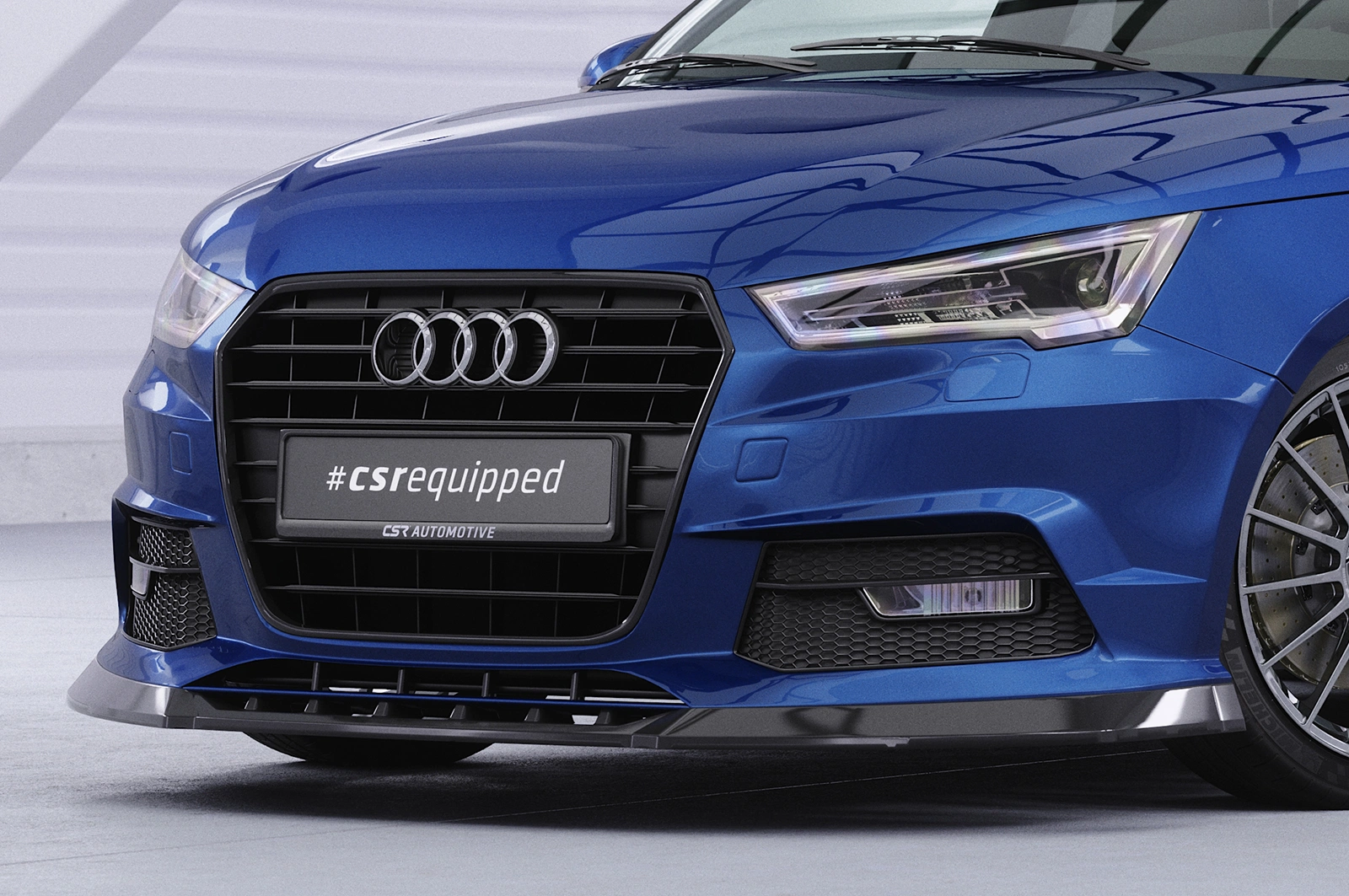 Voorspoiler Audi A1 8X glans zwart – 2015–2018 (Facelift)