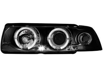 Phares BMW E36 coupe Angel Eyes noire