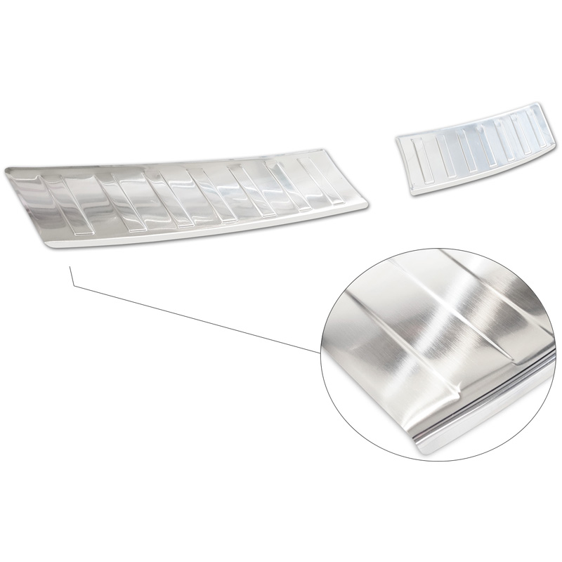 Protection de seuil arrière inox sur mesure pour Opel Mokka 2020- 'Ribs' (2-Pièces)