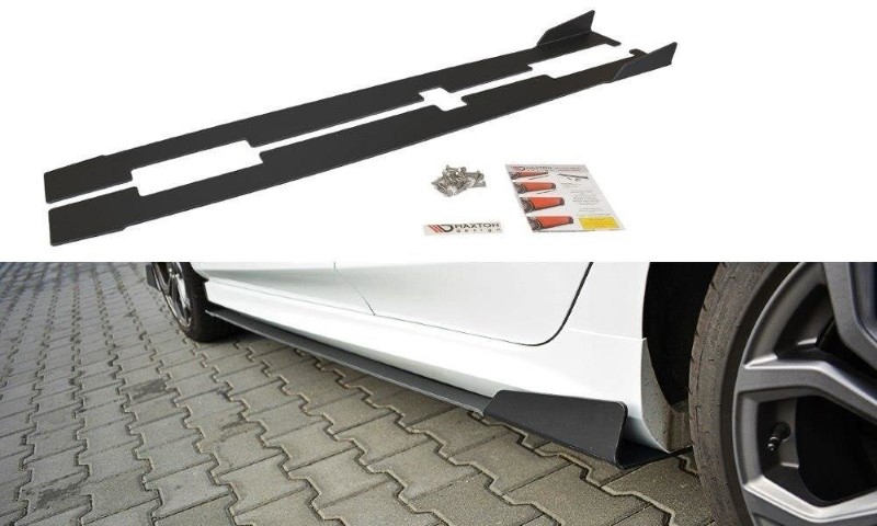 Zijskirts Diffusers Ford Fiesta Mk8 ST / ST-Line Racing V.1 Glanzend Zwart