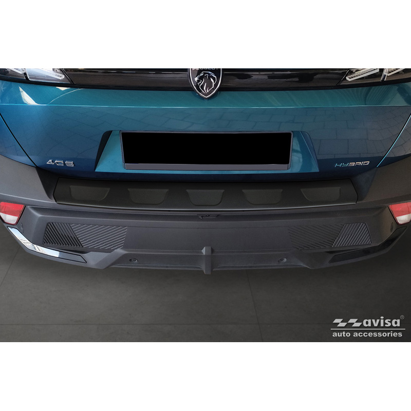 Protection de seuil arrière inox noir mat sur mesure pour Peugeot 408 II Fastback 2023-