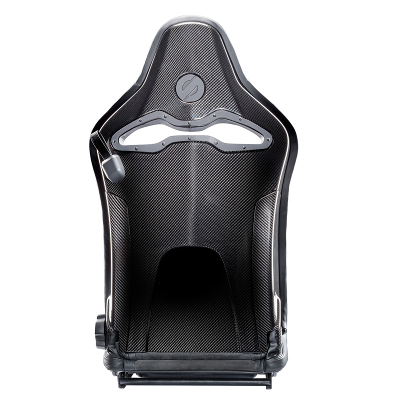 Sparco Siège Baquet SPX SX - Driver version (Left) - Cuir/Alcantara Noir + Dossier en Carbone - Réglable du Côté Gauche