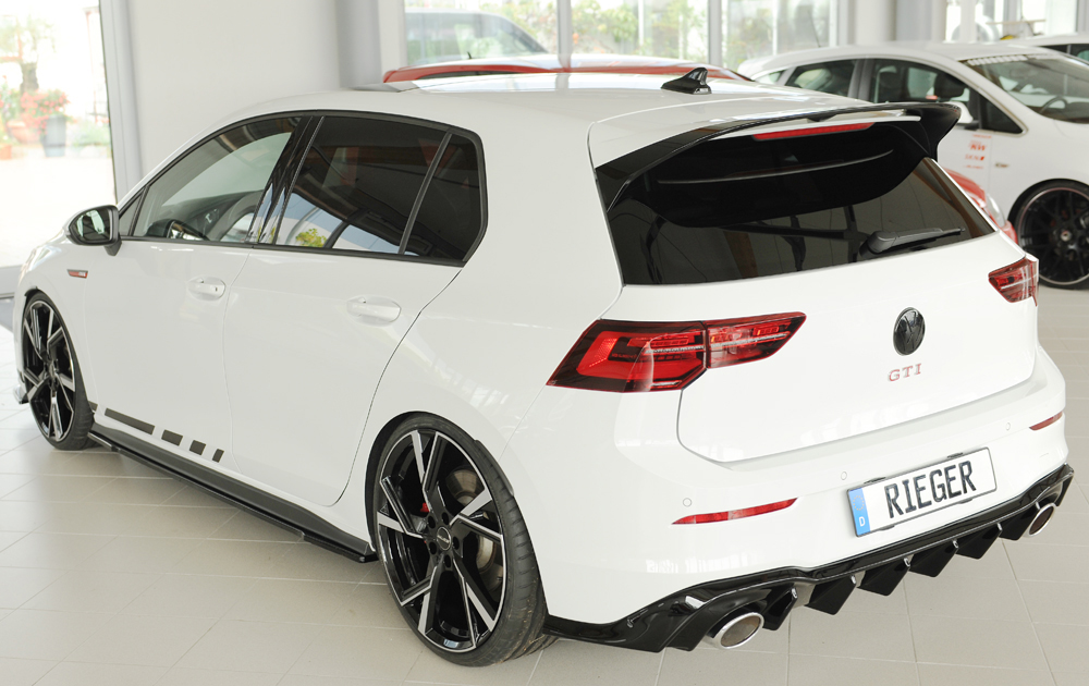 Zijskirts Volkswagen Golf 8 GTI GTE GTD GTI Clubsport Rieger Glans Zwart
