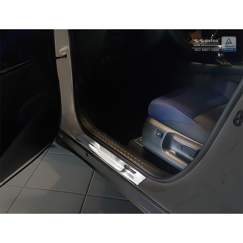 Seuils de portes inoxydable sur mesure pour Toyota C-HR 2016-2019 & FL 2019-2023 & RAV4 IV FL 2016-2018 & Lexus NX 2014-2021 - 'Exclusive' - 4-pièces