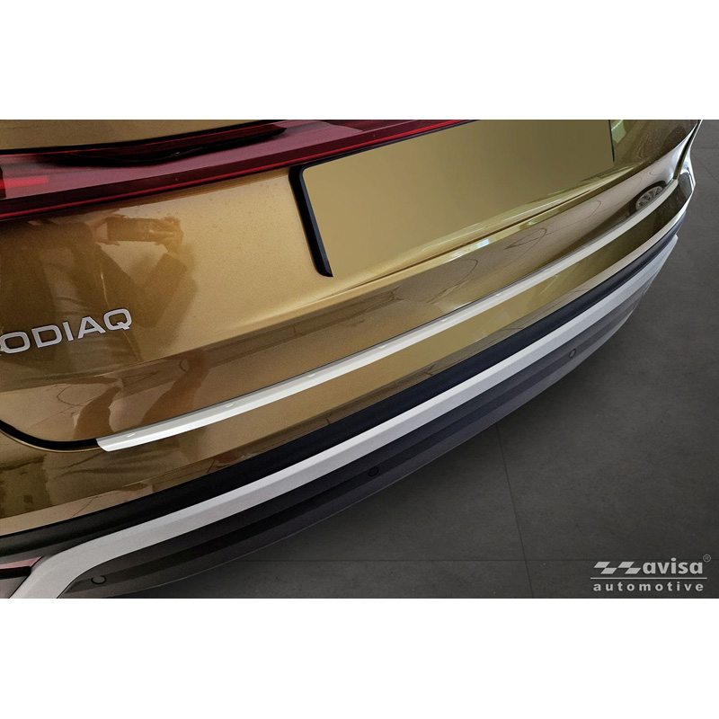 Avisa Protection de seuil arrière inox thermolaqué sur mesure pour Skoda Kodiaq II 2024- 'Soft Silver'