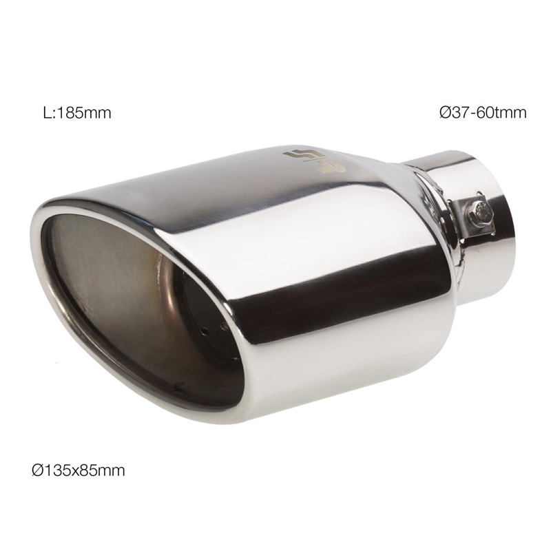 Simoni Racing Embout d'Échappement Ovale Inox - 135x85xL185mm - Montage ->60mm
