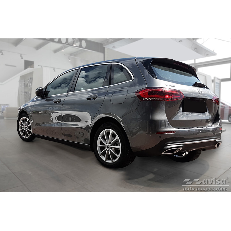 Protection de seuil arrière inox sur mesure pour Mercedes Classe-B (W247) 2019- (incl. AMG) 'STRONG EDITION'