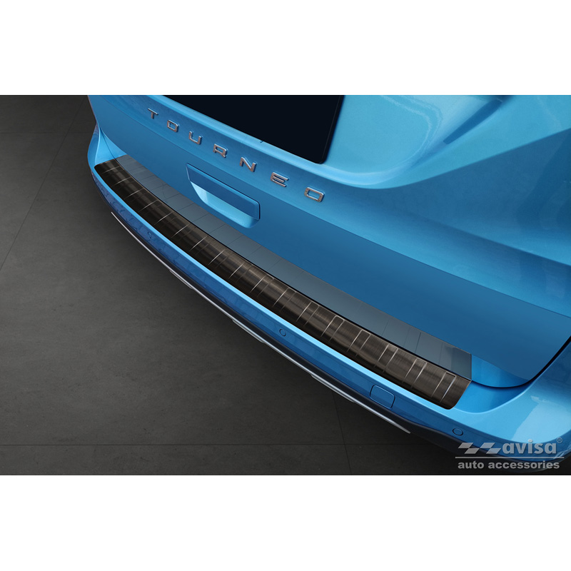 Protection de seuil arrière inox noir sur mesure pour Ford Tourneo Connect III 2022- 'Ribs'