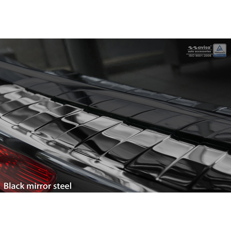 Protection de seuil arrière inox Noir-Chromé sur mesure pour Audi Q5 2008-2012 & 2012- 'Ribs'