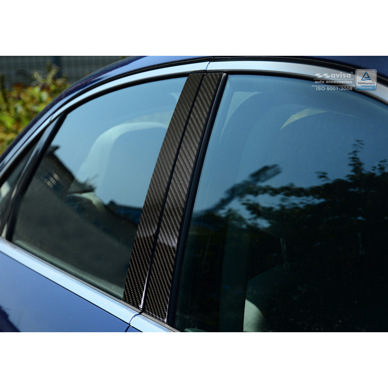 Couvertures de piliers-B sur mesure pour Audi A3 8V Sedan 2016- Noir Carbone