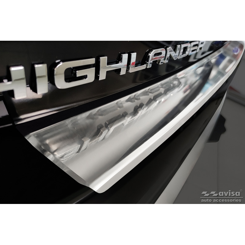 Protection de seuil arrière inox sur mesure pour Toyota Highlander (XU70) 2020- 'Hybrid'